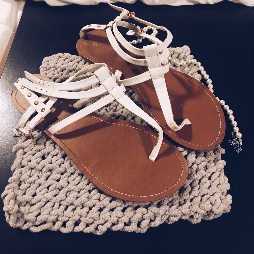 White sandals